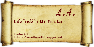 Lénárth Anita névjegykártya