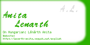 anita lenarth business card
